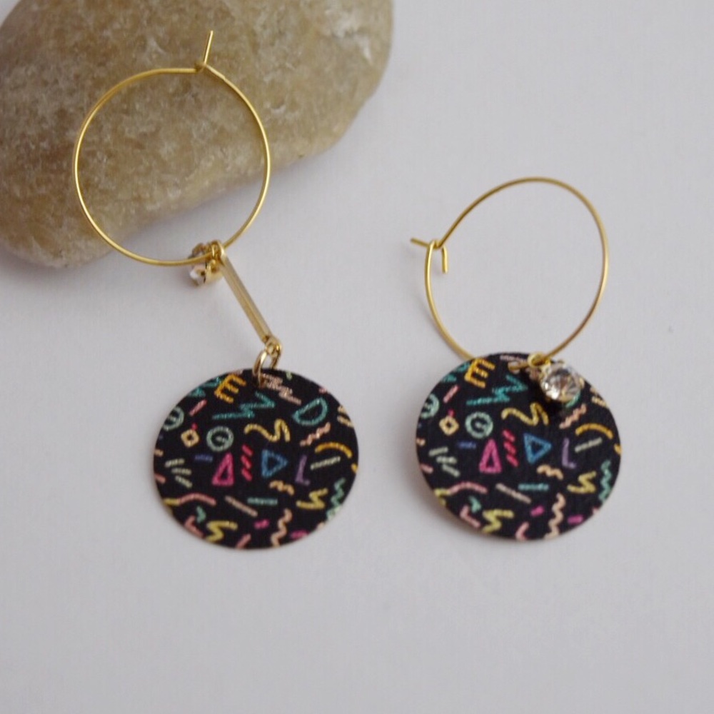 Mismatched Asymmetrical Confetti Mini Hoops